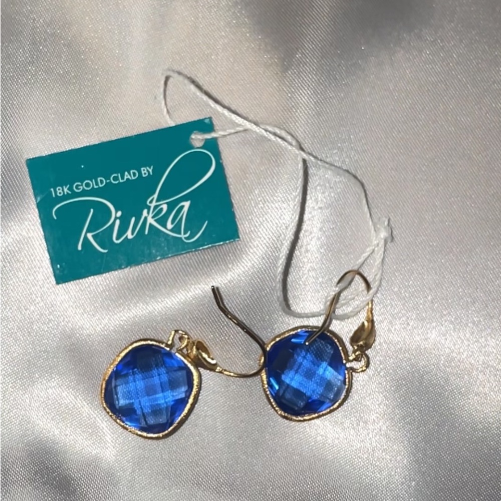 Rivka 18K Gold-Clad Blue Earring